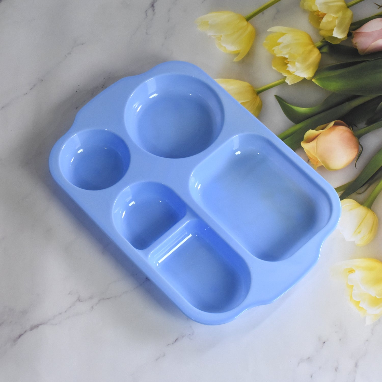 Unbreakable Plastic Food Plates / Biodegradable 5 Compartment Square Plate for Food Unbreakable Plastic Food Plates / Biodegradable 5 Compartment Square Plate for Food